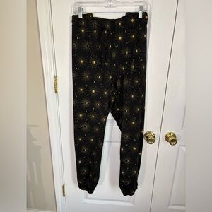 TomboyX Jogger Pants 4X Black Gold Celestial Print Lounge